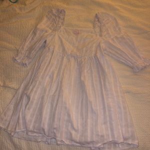 White plaid babydoll dress